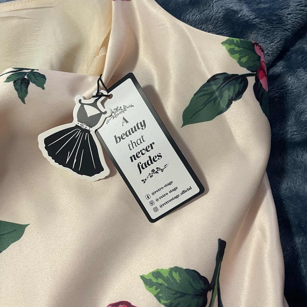Elegant Cream Floral Dress